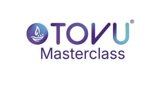 "TOVU Business Masterclass Logo - Flamme Welle und drei Punkte"